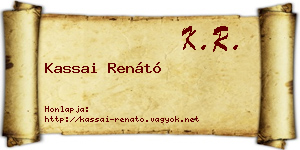 Kassai Renátó névjegykártya